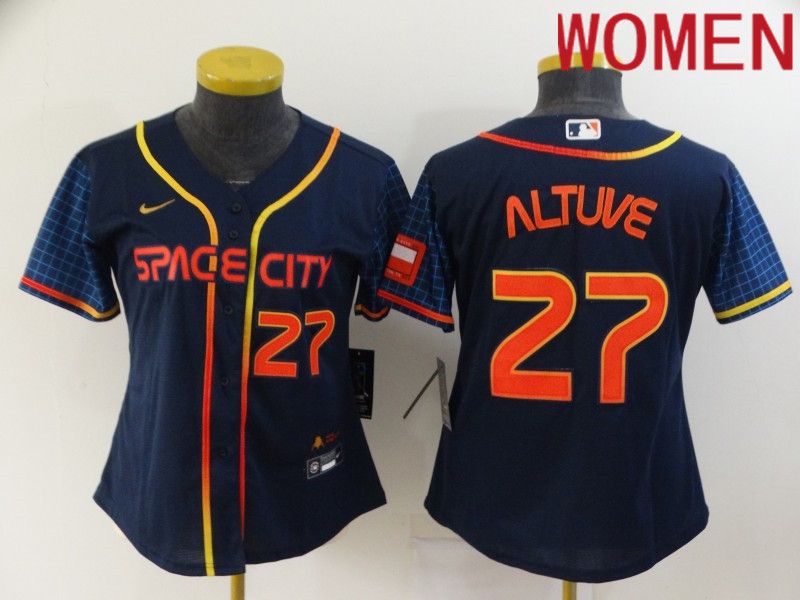 Women Houston Astros #27 Altuve Blue City Edition Game Nike 2022 MLB Jerseys